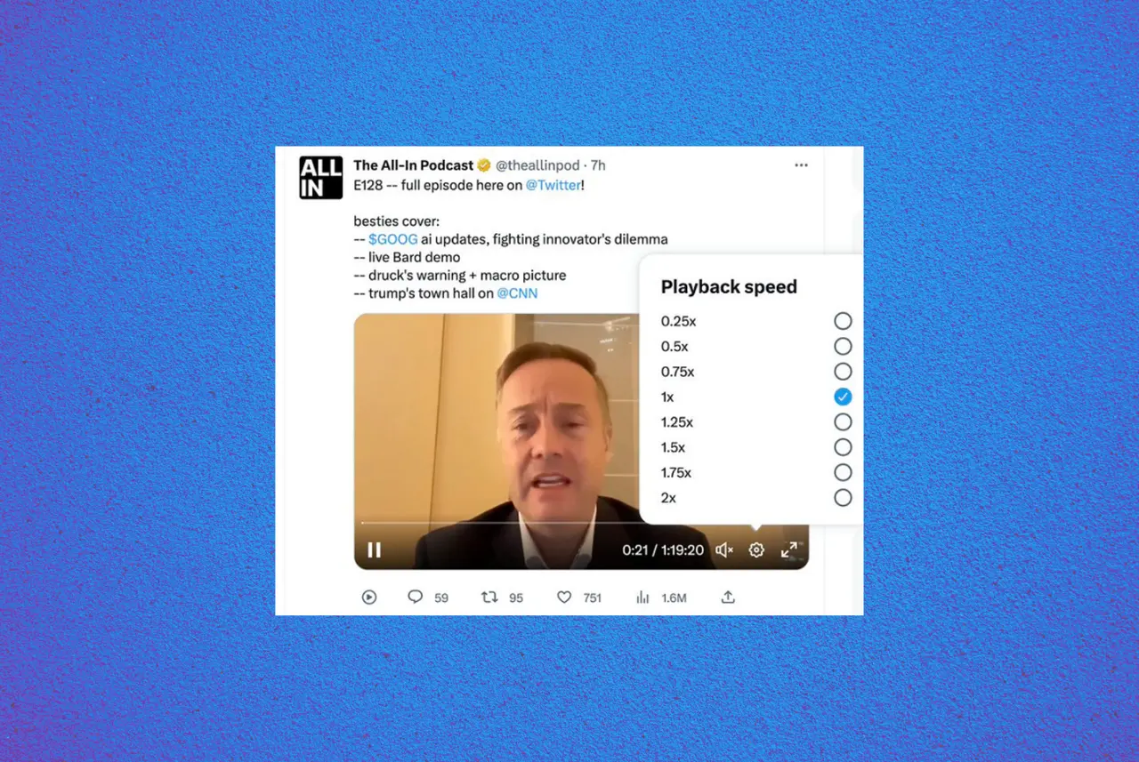 Twitter: Video Oynatma Hızı Kontrolleri